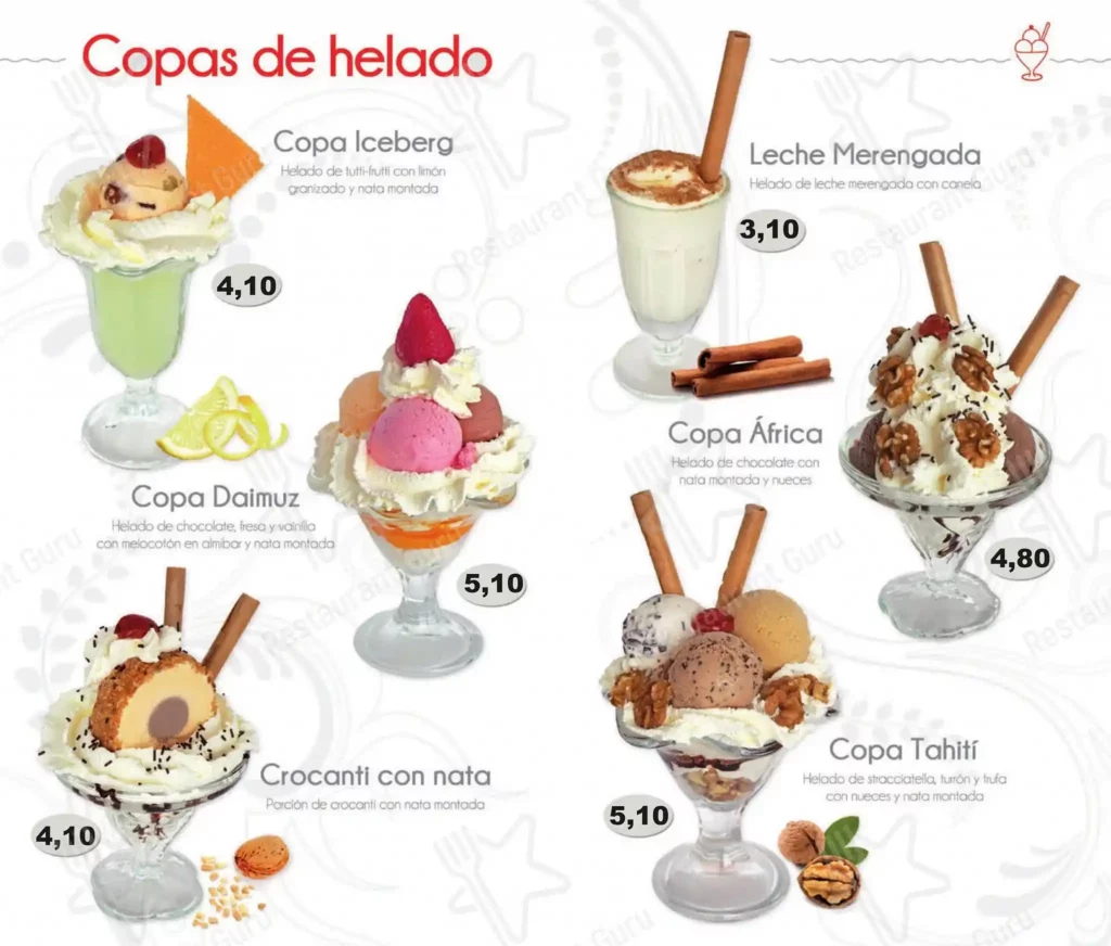 Heladeria Jijona Helados Menú