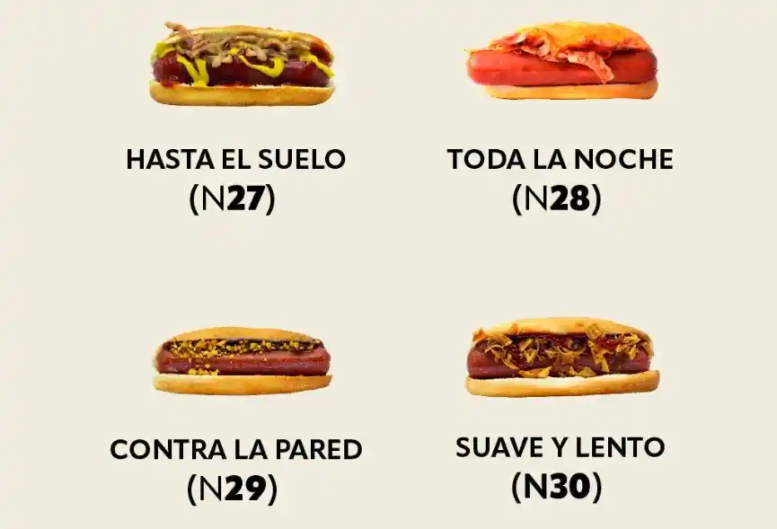 Menú 100 montaditos de la Casa