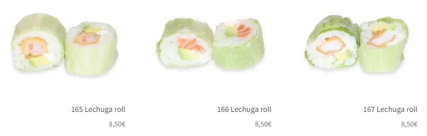 Menú My Sushi Lechuga Roll