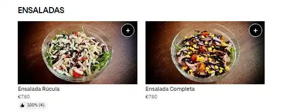 NAP ENSALADAS Precios del Menú