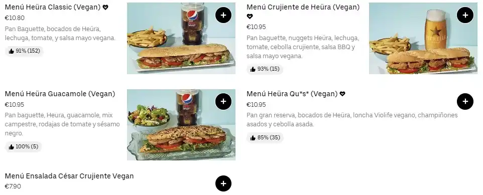 Pans & Company Menús Veggies & Vegans Precios