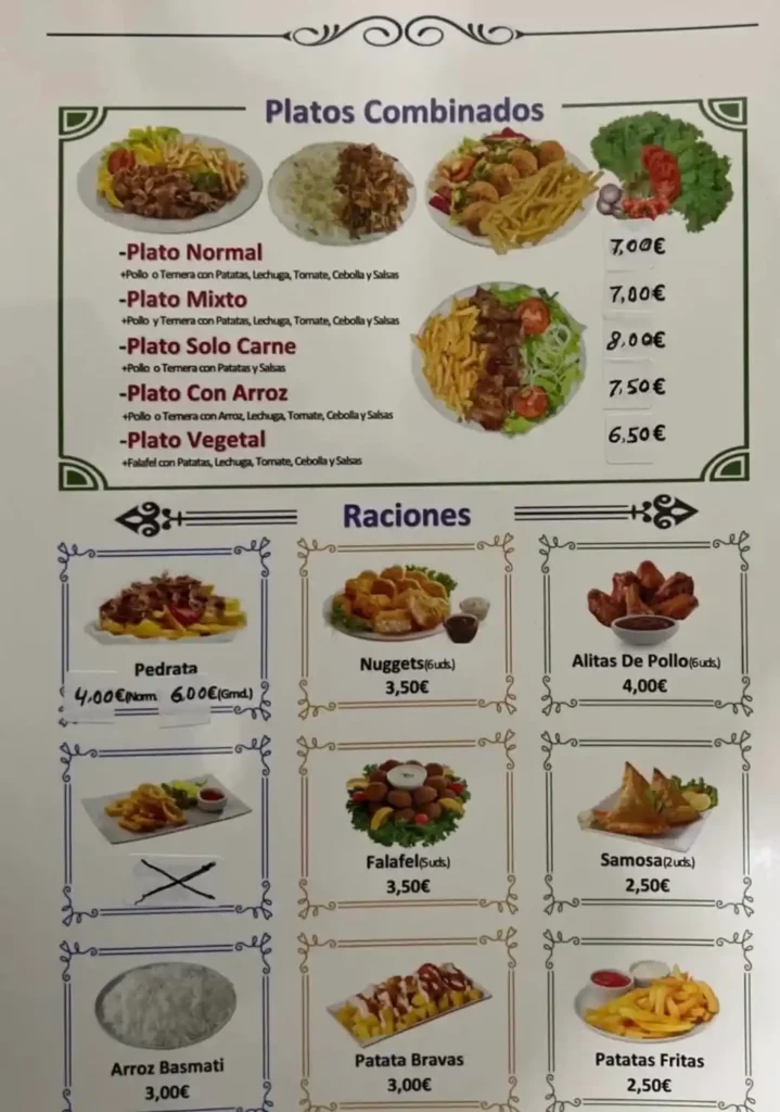 Super Kebab Menús de Precio