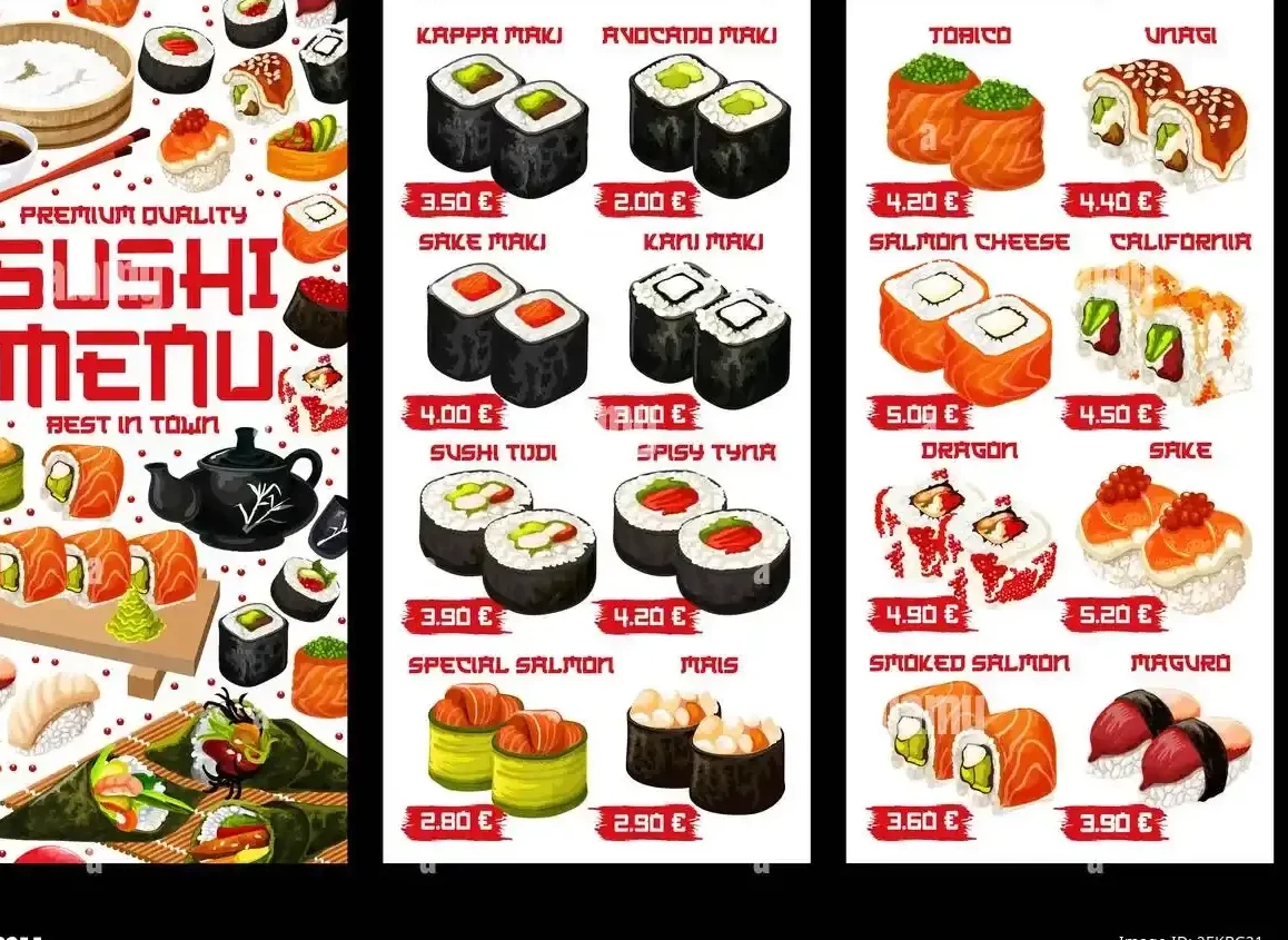 Sushi Bar Comida Japonesa Entrantes Menú