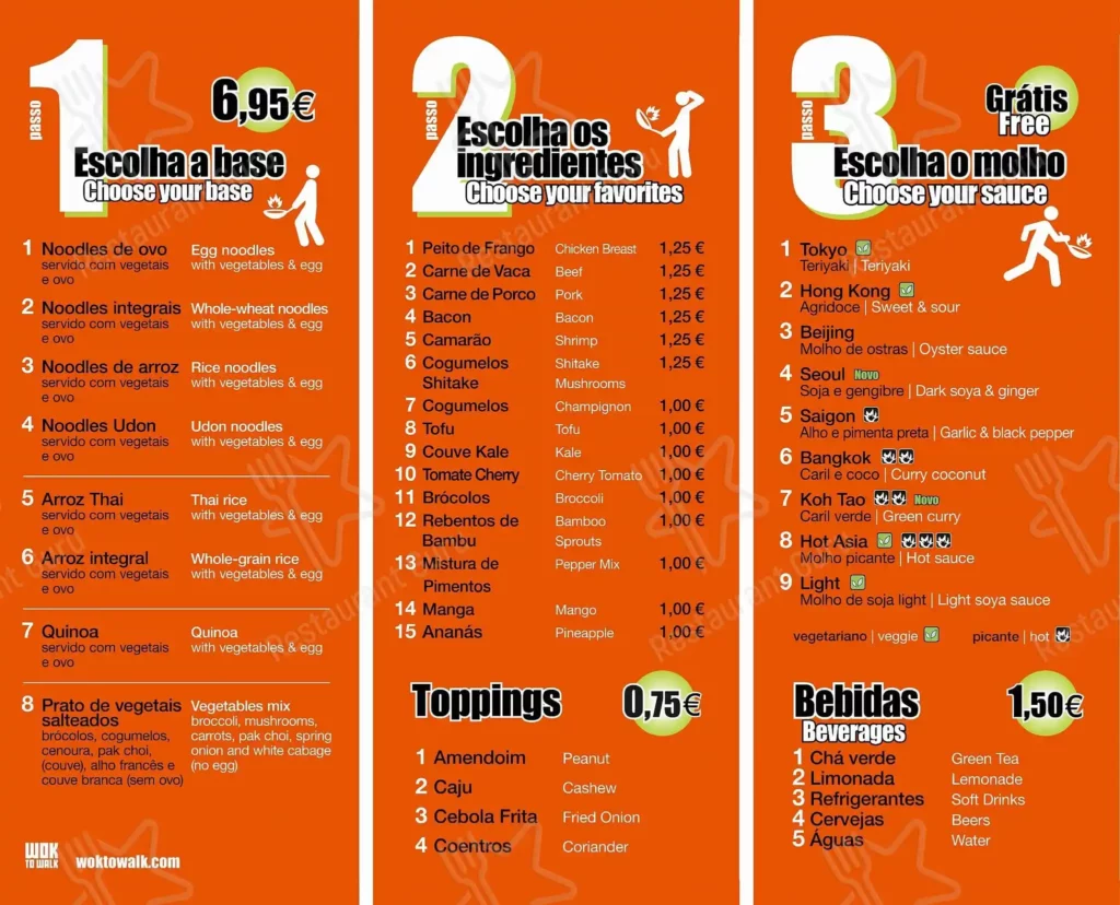 Wok to Walk Recetas Recomendadas Precios