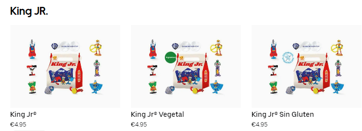 Burger King JR Precio de Menú