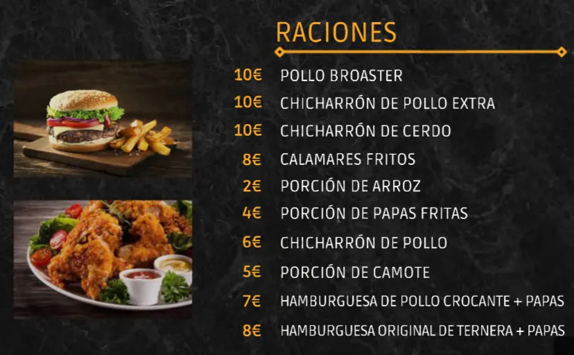 Habla Causa Raciones Precios del Menú